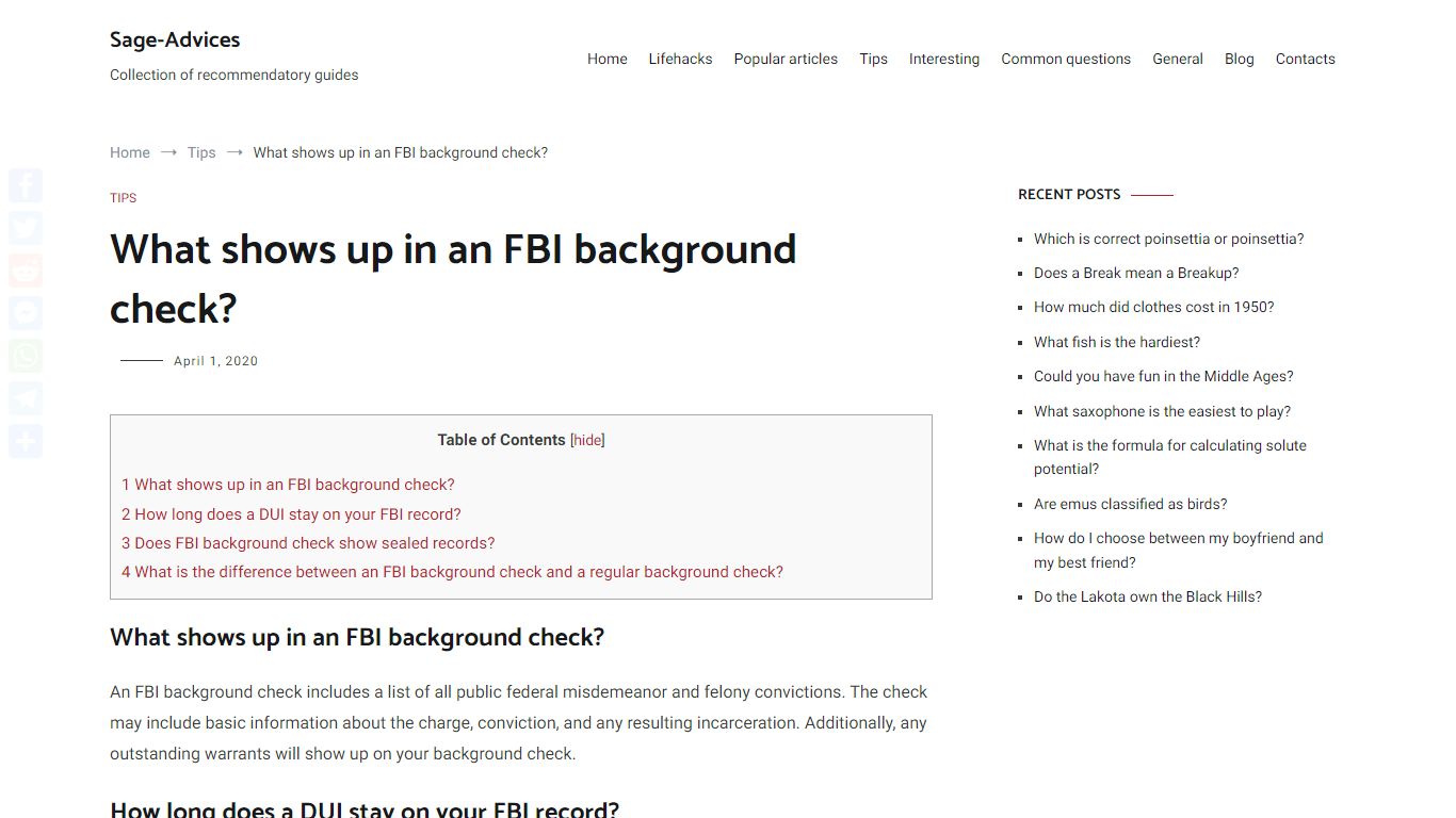 What shows up in an FBI background check? – Sage-Advices